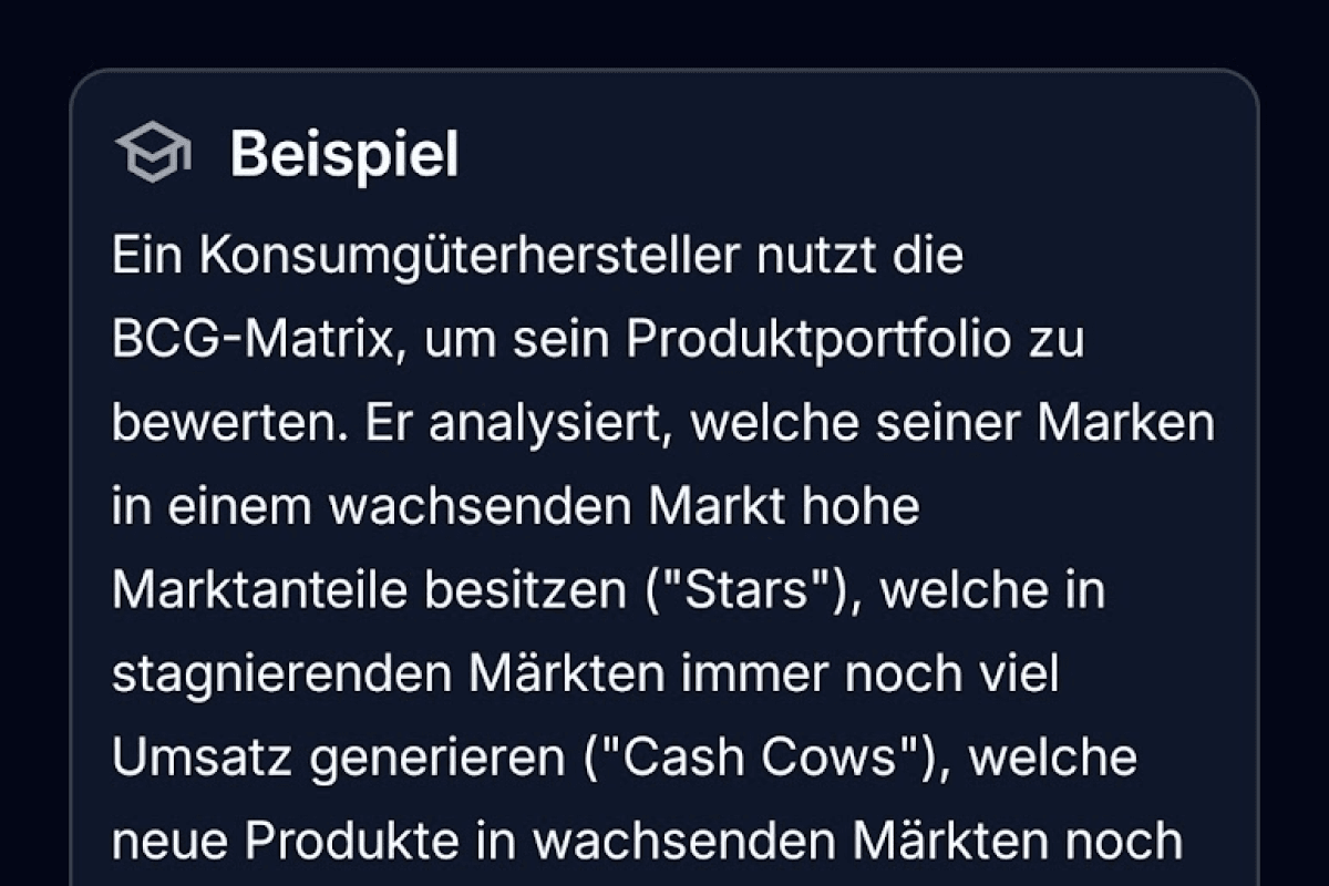 App-Screenshot: BCG Matrix
