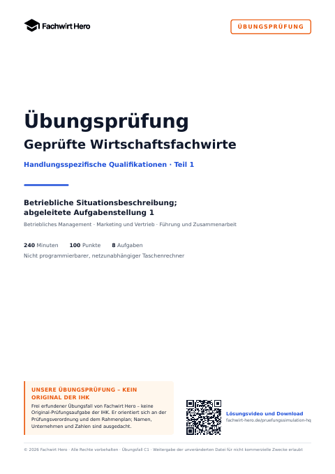Deckblatt der Übungsprüfung 1, Teil 1