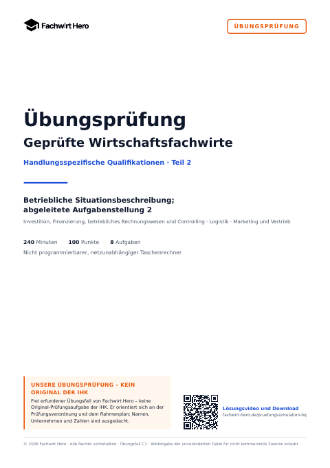 Deckblatt der Übungsprüfung 1, Teil 2