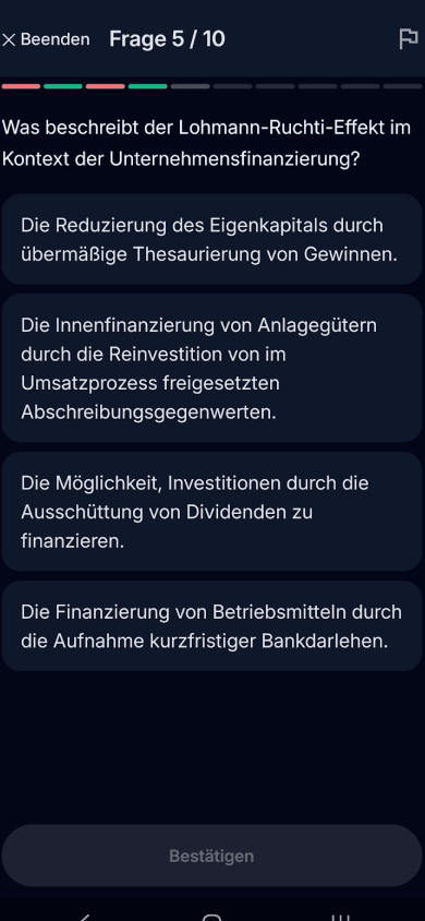 App-Screenshot: Investitionsrechnung