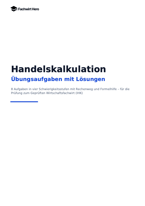 Deckblatt des Beispiel-PDFs Handelskalkulation Übungsaufgaben mit Lösungen