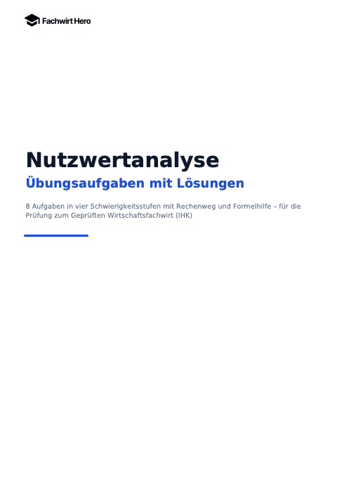 Deckblatt des Beispiel-PDFs Nutzwertanalyse Übungsaufgaben mit Lösungen