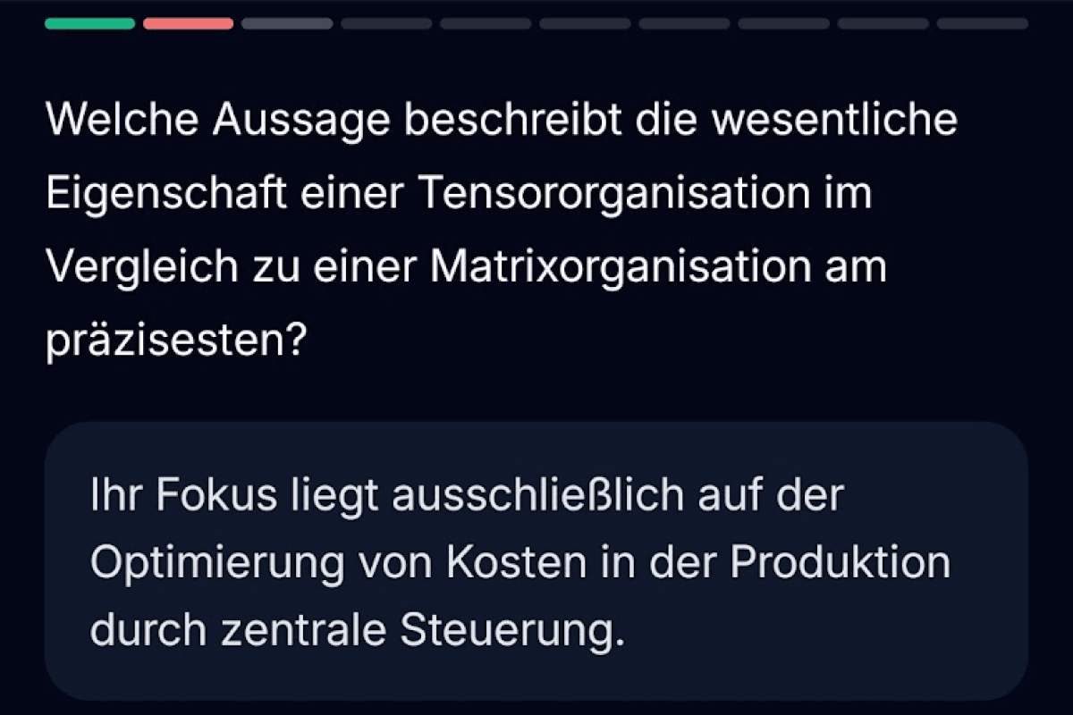 App-Screenshot: Transfer-Training mit Fallszenarien